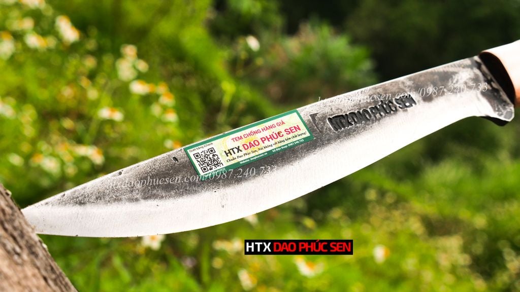 Dao thái lọc sắc bén - Thép nhíp ôtô - Cán cẩm khâu đồng đỏ - DL22DD