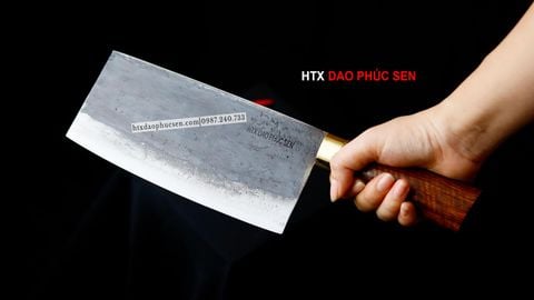 Dao thái phở bản 10 - Thép nhíp ô tô - Cán cẩm khâu đồng - GTPCD / HTX DAO PHÚC SEN