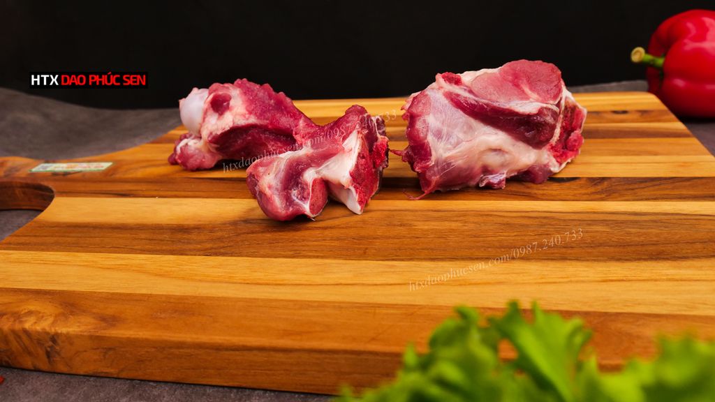 Thớt Gỗ Teak Cao Cấp - Cắt Thái, Trang Trí - 35,5x32x1,9cm - VTC01 DAO VIP CAO BẰNG