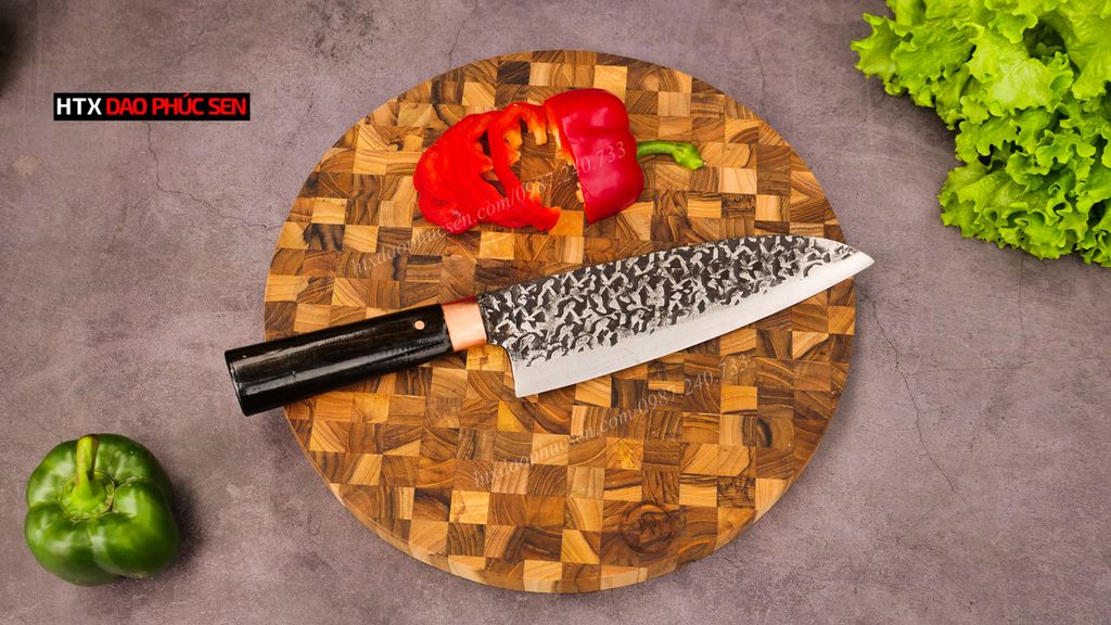 Thớt Gỗ Teak Cao Cấp - Cắt Thái, Trang Trí - 30x30x2,5cm - TDC01 | HTX DAO PHÚC SEN