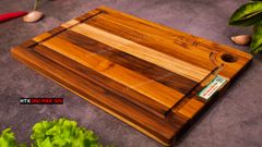 Thớt Gỗ Teak Cao Cấp - Cắt Thái, Trang Trí - 30,5x20,5x1,4cm - CNRL01 | DAO VIP CAO BẰNG