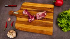 Thớt Gỗ Teak Cao Cấp - Cắt Thái, Trang Trí - 35,5x32x1,9cm - VTC01 DAO VIP CAO BẰNG