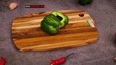 Thớt Gỗ Teak Cao Cấp - Cắt Thái, Trang Trí - 30,5x20,5x1,4cm - OVL01 |DAO VIP CAO BẰNG