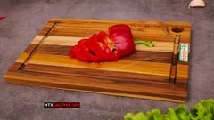 Thớt Gỗ Teak Cao Cấp - Cắt Thái, Trang Trí - 30,5x20,5x1,4cm - CNRL01 | DAO VIP CAO BẰNG