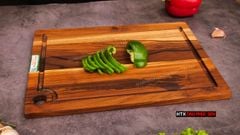 Thớt Gỗ Teak Cao Cấp - Cắt Thái, Trang Trí - 35x24x1,4cm - CNRL02 | DAO VIP CAO BẰNG