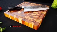 Thớt Gỗ Teak Cao Cấp - Chặt thái, Trang Trí - 30x30x3,8cm - VDC04 | HTX DAO PHÚC SEN