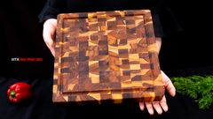 Thớt Gỗ Teak Cao Cấp - Chặt thái, Trang Trí - 30x30x3,8cm - VDC04 | HTX DAO PHÚC SEN
