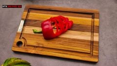 Thớt Gỗ Teak Cao Cấp - Cắt Thái, Trang Trí - 30,5x20,5x1,4cm - CNRL01 | DAO VIP CAO BẰNG