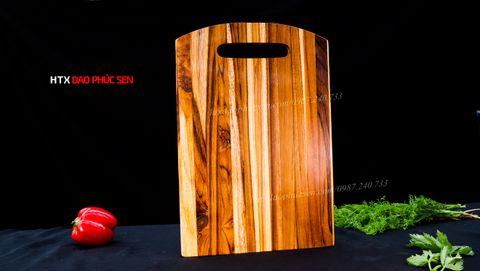 Thớt Gỗ Teak Cao Cấp - Cắt thái, Trang Trí - 35x25x1,4cm - CNO02 | HTX DAO PHÚC SEN