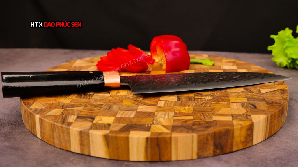 Thớt Gỗ Teak Cao Cấp - Cắt Thái, Trang Trí - 30x30x2,5cm - TDC01 | HTX DAO PHÚC SEN