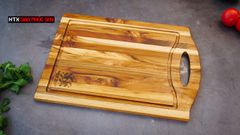 Thớt Gỗ Teak Cao Cấp - Cắt thái, Trang Trí - 40x30x1,4cm - CNTNR02 | DAO VIP CAO BẰNG