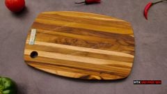 Thớt Gỗ Teak Cao Cấp - Cắt Thái, Trang Trí - 30,5x20,5x1,4cm - OVL01 |DAO VIP CAO BẰNG