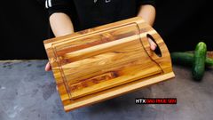Thớt Gỗ Teak Cao Cấp - Cắt thái, Trang Trí - 40x30x1,4cm - CNTNR02 | DAO VIP CAO BẰNG