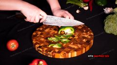 Thớt Gỗ Teak Cao Cấp - Cắt Thái, Trang Trí - 30x30x2,5cm - TDC01 | HTX DAO PHÚC SEN