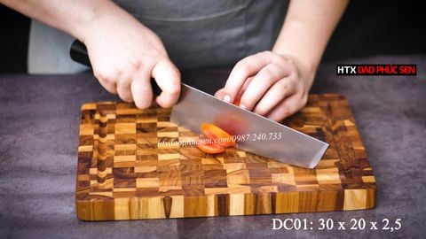 Thớt Gỗ Teak Cao Cấp - Cắt Thái, Trang Trí - 30x20x2,5cm - DC01 | HTX DAO PHÚC SEN