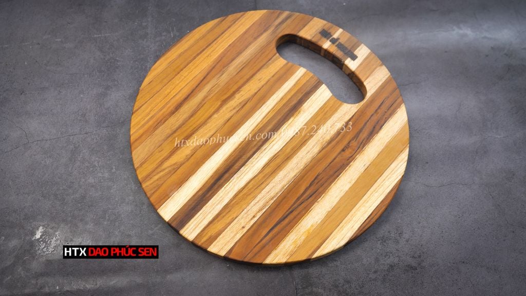 Thớt Gỗ Teak Cao Cấp - Cắt Thái, Trang Trí - 25x25x1,4cm - T01 | DAO VIP CAO BẰNG