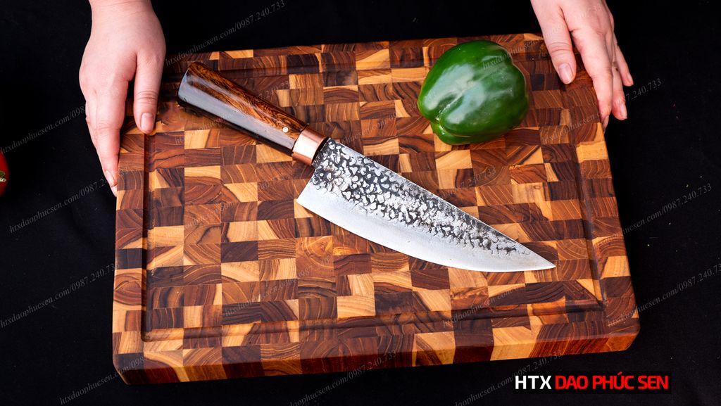Thớt Gỗ Teak Cao Cấp - Chặt thái, Trang Trí - 35x25x3,8cm - DC04 | DAO VIP CAO BẰNG