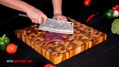 Thớt Gỗ Teak Cao Cấp - Chặt thái, Trang Trí - 40x40x3,8cm - VDC05 DAO VIP CAO BẰNG