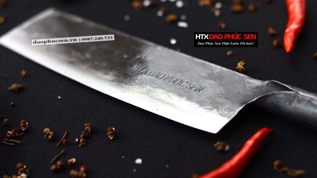 Dao thái sắc bén - Cán sắt - Thép nhíp ô tô - S01 / HTX DAO PHÚC SEN