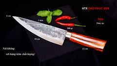 Dao lọc thái sắc bén - Thép nhíp ô tô - Cán tự nhiên khâu inox - N06 / DAO VIP - HTX DAO PHÚC SEN