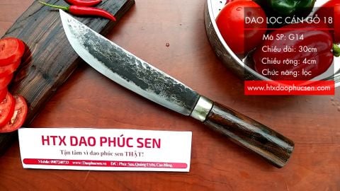 Dao lọc - thái sắc bén - Thép nhíp ô tô - Cán cẩm khâu inox - G15 / HTX DAO PHÚC SEN