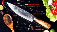 Dao lọc thái sắc bén - Thép nhíp ô tô - Cán cẩm khâu inox - G12 / HTX DAO PHÚC SEN