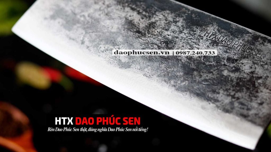 Dao chặt gà sắc bén - Thép nhíp ô tô - Cán gỗ tự nhiên khâu inox - G05 / DAO VIP - HTX DAO PHÚC SEN