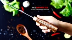 Dao chặt gà sắc bén -Thép nhíp ô tô - Cán cẩm khâu đồng - N09D / HTX DAO PHÚC SEN