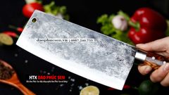 Dao chặt gà sắc bén - Thép nhíp ô tô - Cán gỗ tự nhiên khâu inox - G05 / DAO VIP - HTX DAO PHÚC SEN