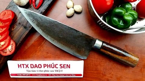 Dao lọc - thái sắc bén - Thép nhíp ô tô - Cán cẩm khâu inox - G10 / HTX DAO PHÚC SEN