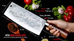Dao chặt gà sắc bén - Thép nhíp ô tô - Cán gỗ tự nhiên khâu inox - G05 / DAO VIP - HTX DAO PHÚC SEN