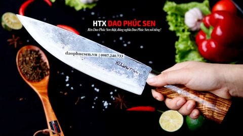 Dao lọc thái sắc bén - Thép nhíp ô tô - Cán cẩm khâu inox - G12 / HTX DAO PHÚC SEN