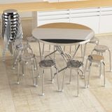  Bộ bàn tròn inox DELI 1m2 10 ghế đẩu 