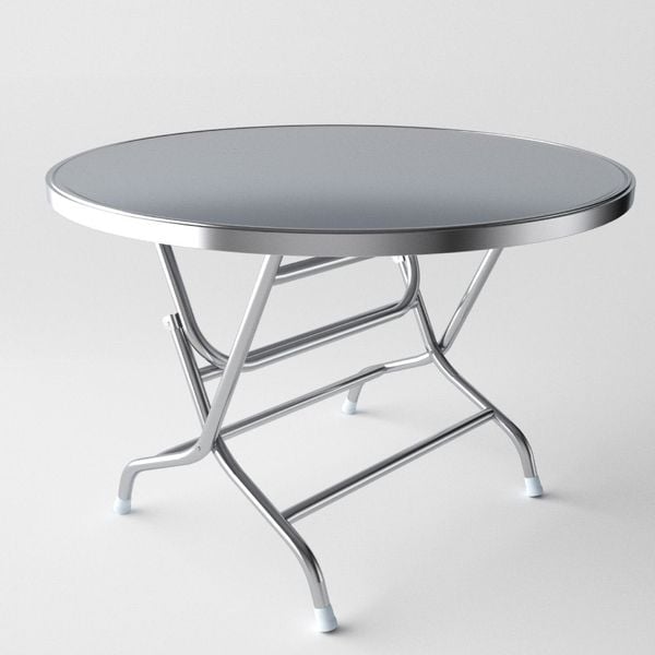 Bộ bàn tròn inox DELI 1m2 10 ghế đẩu - Nội Ngoại Thất Inox Nhựa - Qui Phúc - quiphuc.com