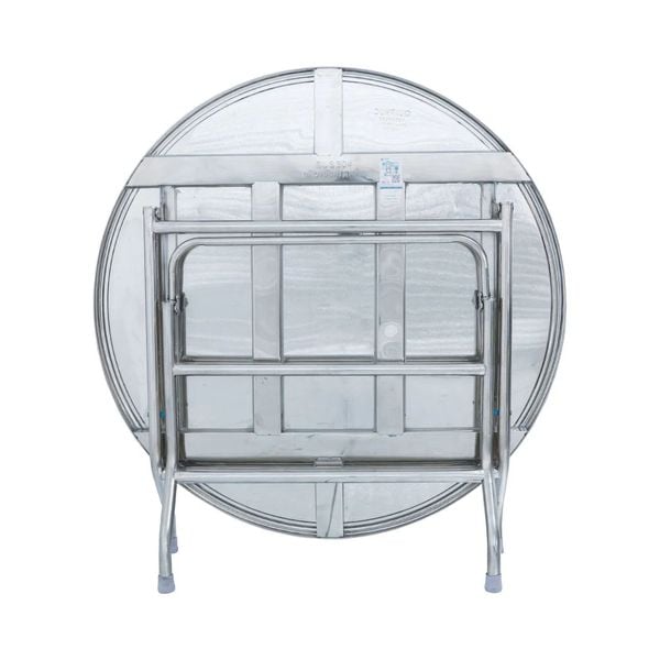Bộ bàn tròn inox DELI 1m2 10 ghế đẩu - Nội Ngoại Thất Inox Nhựa - Qui Phúc - quiphuc.com