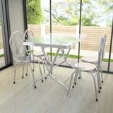  Bộ bàn inox chữ nhật FELIX 4 ghế dựa inox 