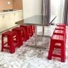 Bộ bàn inox chữ nhật FELIX Otis 8 ghế nhựa cao - Nội Ngoại Thất Inox Nhựa - Qui Phúc - quiphuc.com