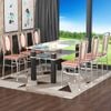 Bộ bàn kiếng 2 tầng chân tai thỏ/Cá vàng bơi - 6 ghế - Nội Ngoại Thất Inox Nhựa - Qui Phúc - quiphuc.com