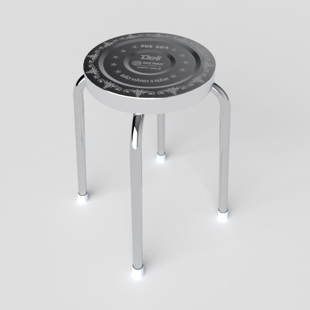  Bộ bàn tròn inox DELI 1m2 10 ghế đẩu 