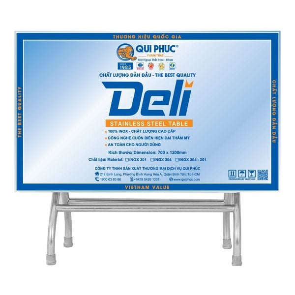 Bàn inox DELI - Nội Ngoại Thất Inox Nhựa - Qui Phúc - quiphuc.com