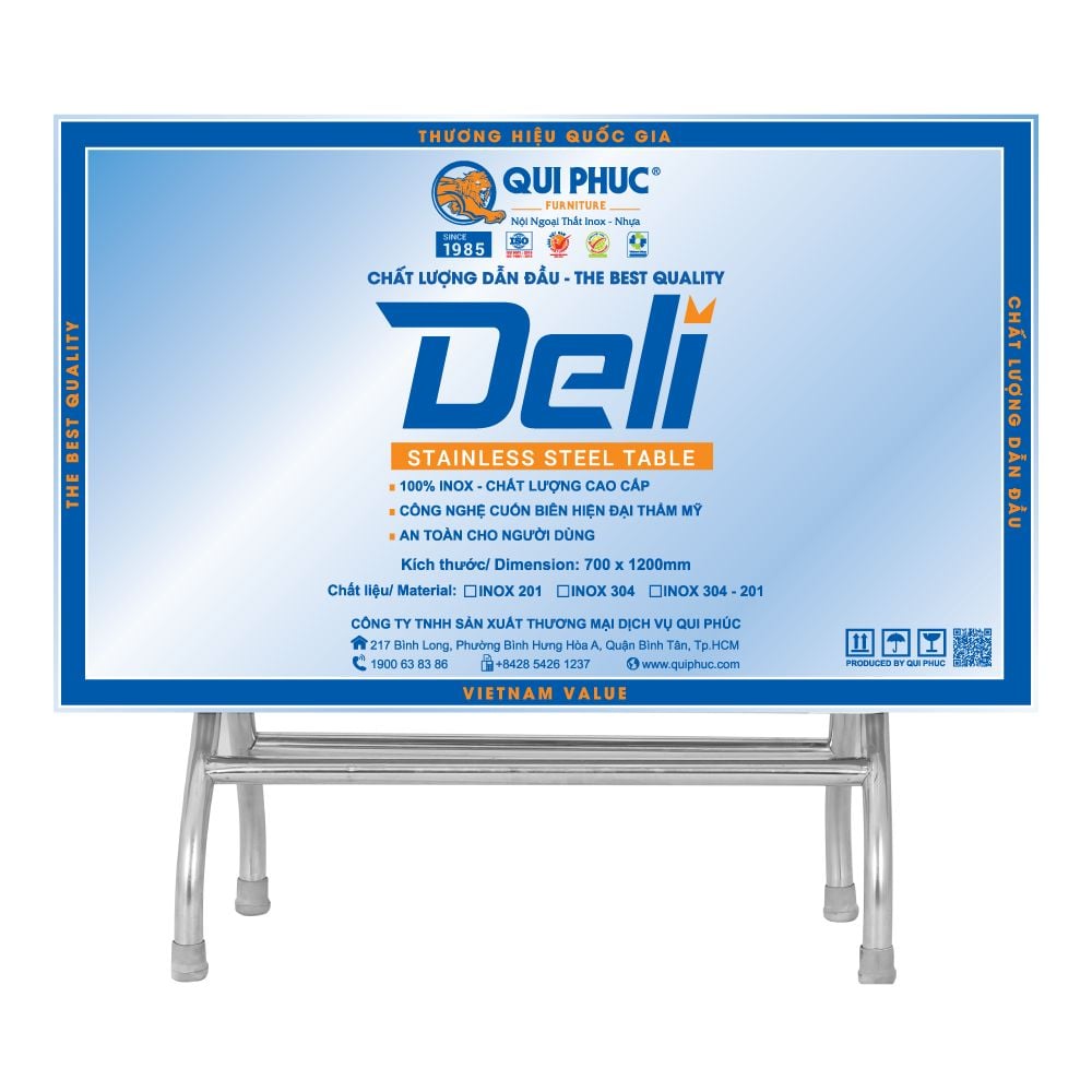  Bàn inox DELI 700 x 1200 mm 