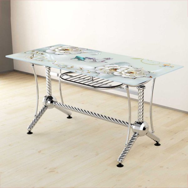 Bàn kiếng nhập chân Phi thuyền - Nội Ngoại Thất Inox Nhựa - Qui Phúc - quiphuc.com
