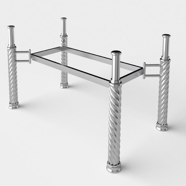 Bàn kiếng nhập 2 tầng chân Tứ quý - Nội Ngoại Thất Inox Nhựa - Qui Phúc - quiphuc.com