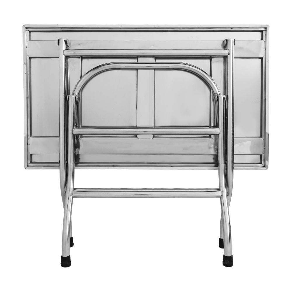  Bộ bàn inox chữ nhật WIN 4 ghế dựa xếp 