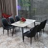 Bộ bàn CERAMIC trắng chân chữ U 6 ghế - Nội Ngoại Thất Inox Nhựa - Qui Phúc - quiphuc.com