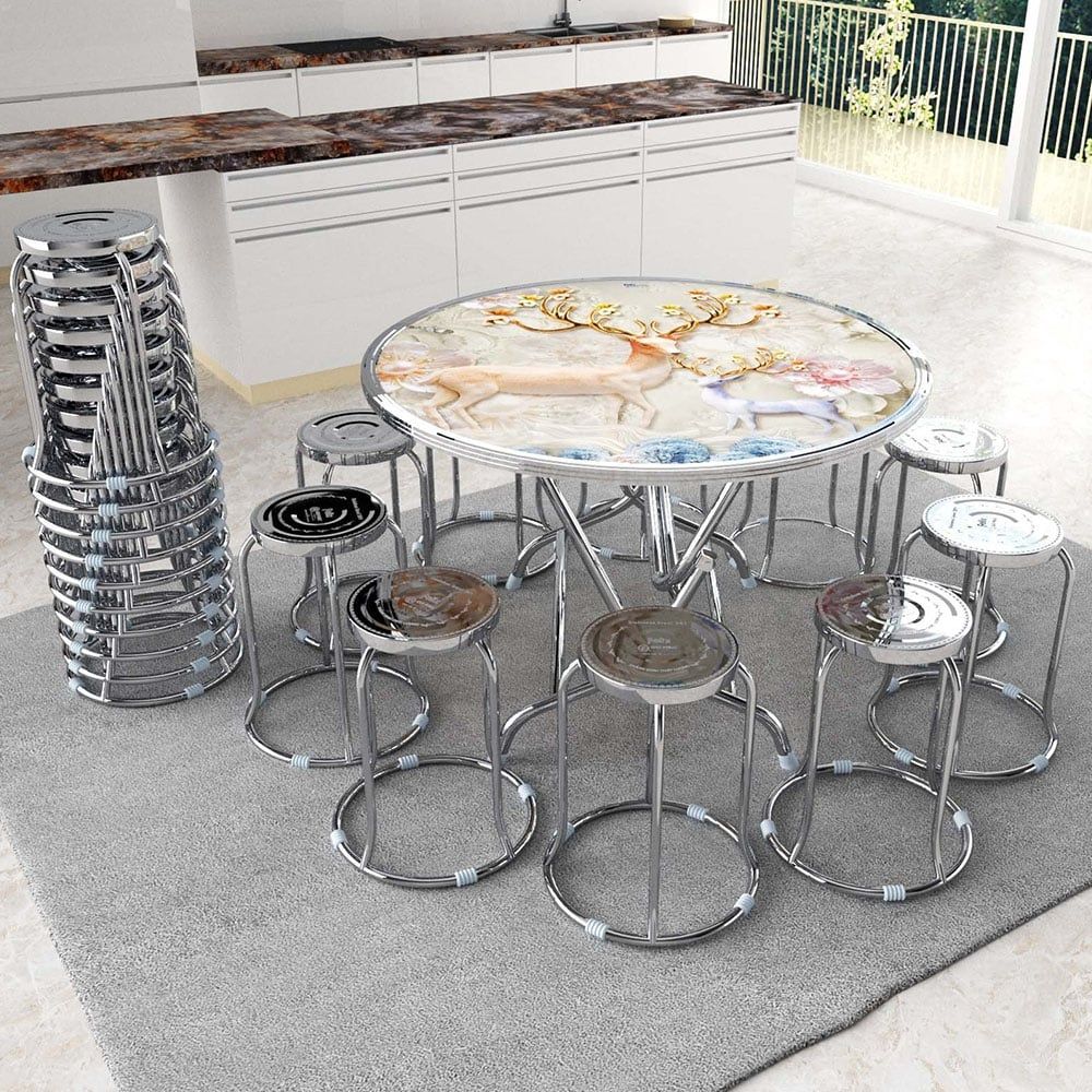  Bộ bàn tròn inox FELIX Limited 1m2 10 ghế 