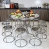Bộ bàn tròn inox SUPER 1m2 10 ghế đôn - Nội Ngoại Thất Inox Nhựa - Qui Phúc - quiphuc.com