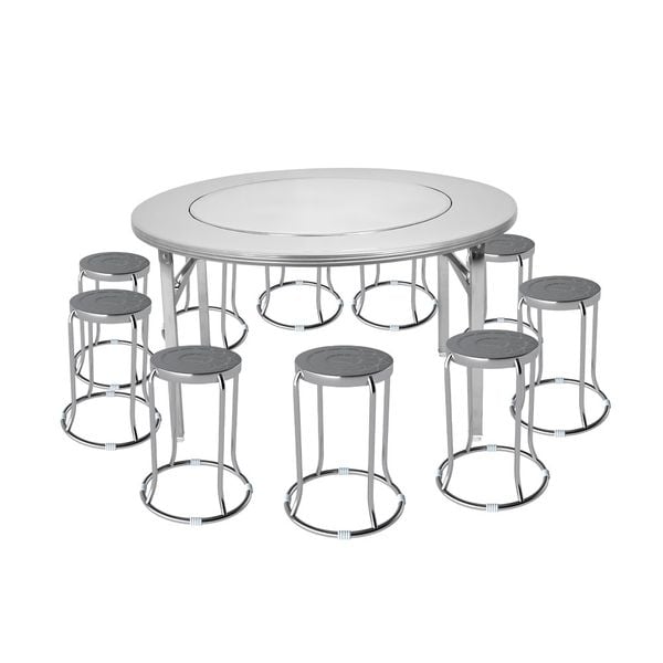 Bàn Super xoay + 10 Ghế đôn Dona