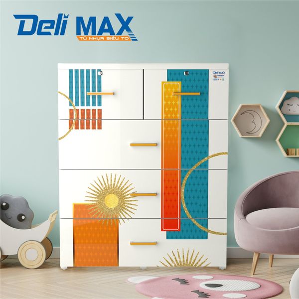 Tủ nhựa DELI MAX 4 tầng - Nội Ngoại Thất Inox Nhựa - Qui Phúc - quiphuc.com