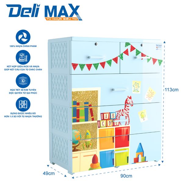 Tủ nhựa DELI MAX 4 tầng - Nội Ngoại Thất Inox Nhựa - Qui Phúc - quiphuc.com